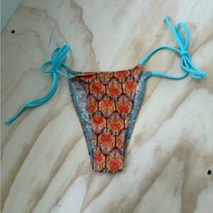 Free People Orange and Red Bikini Bottom Swimwear